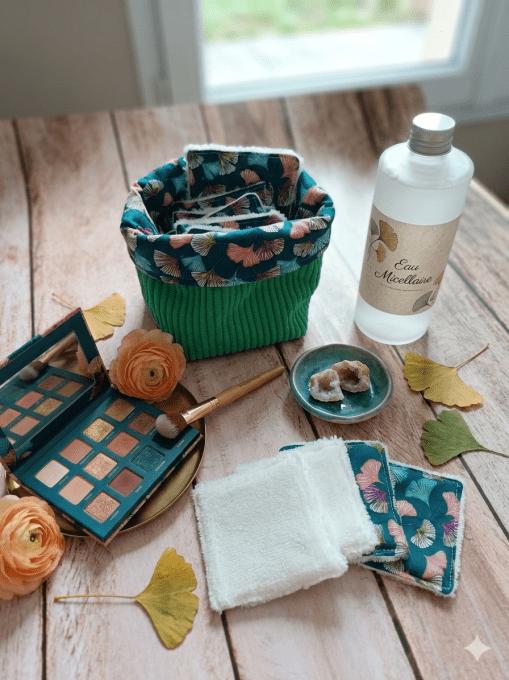 Panière et ses 10 lingettes lavables