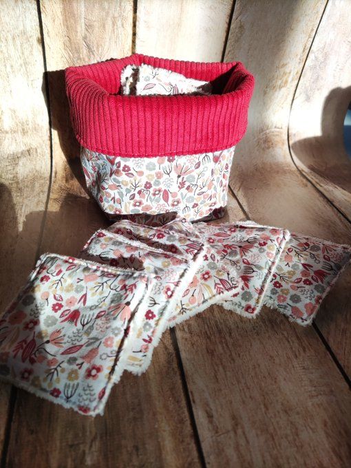 Panière et ses 10 lingettes lavables